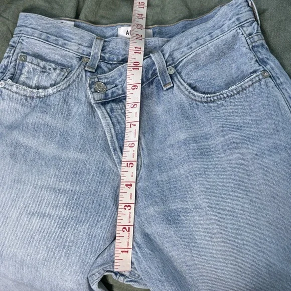 Revolve Agolde‎ Criss Cross Jeans Womens 24 Light Wash Made USA Flawed - Picture 6 of 15